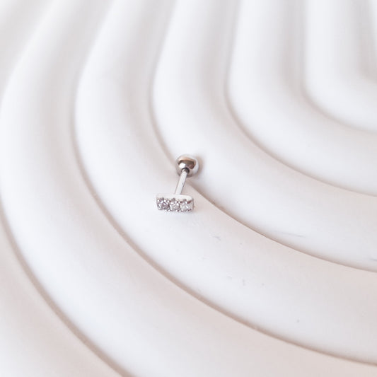 Straight shiny zilver Piercing