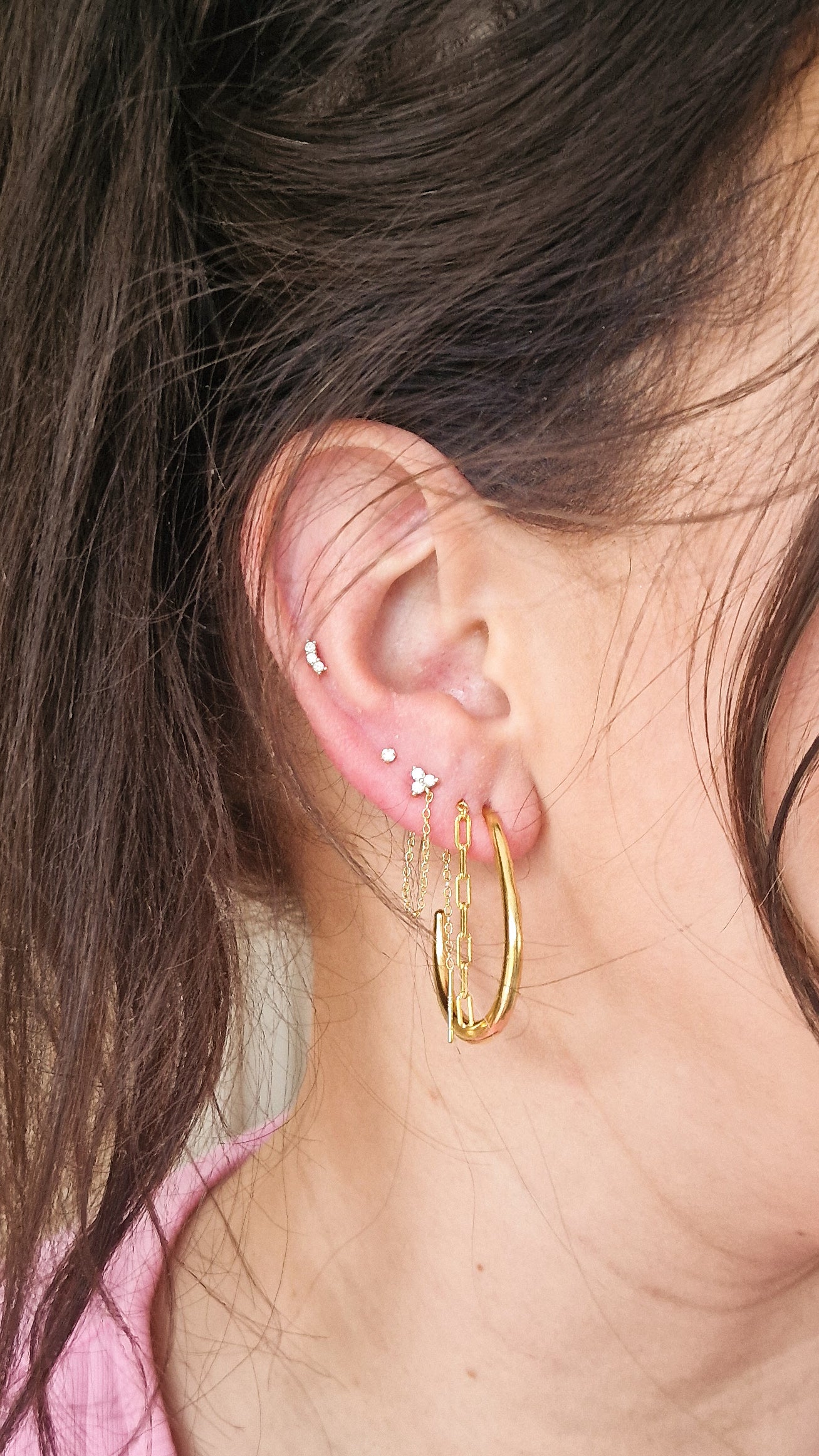 Hanging chains oorbel