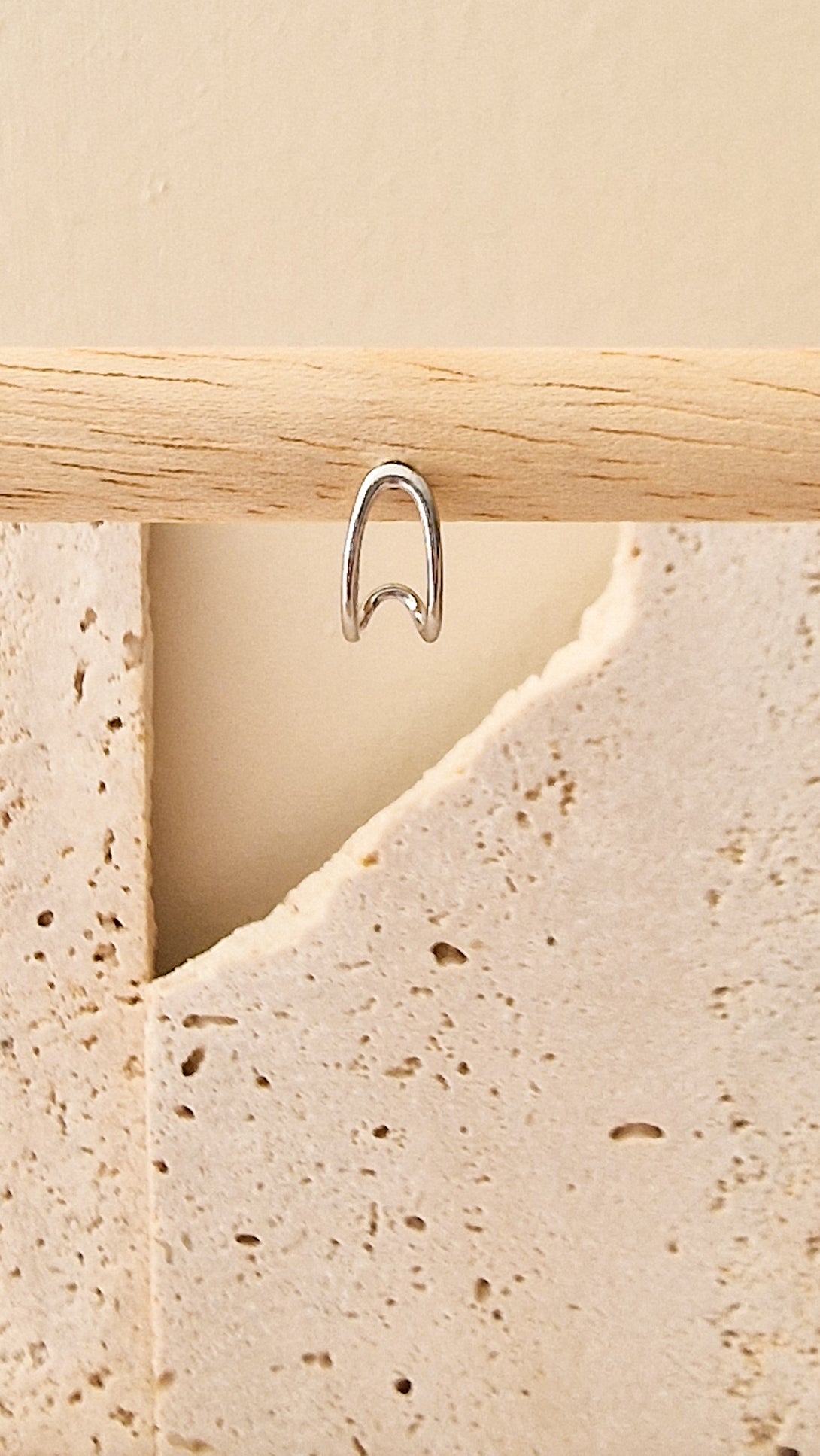 Double up oorbel Zilver