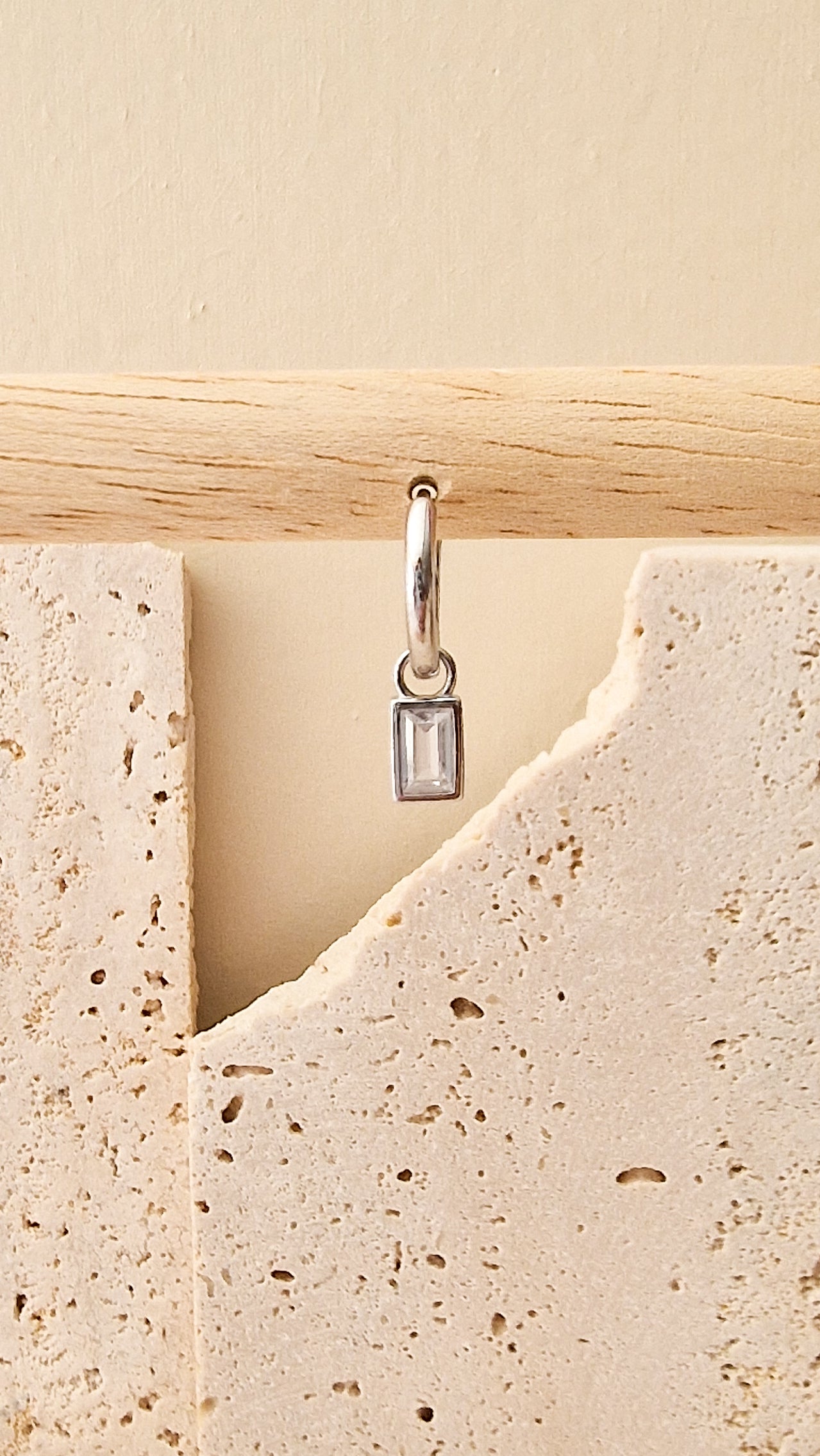 Square square oorbel ZILVER