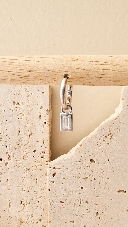 Square square oorbel ZILVER