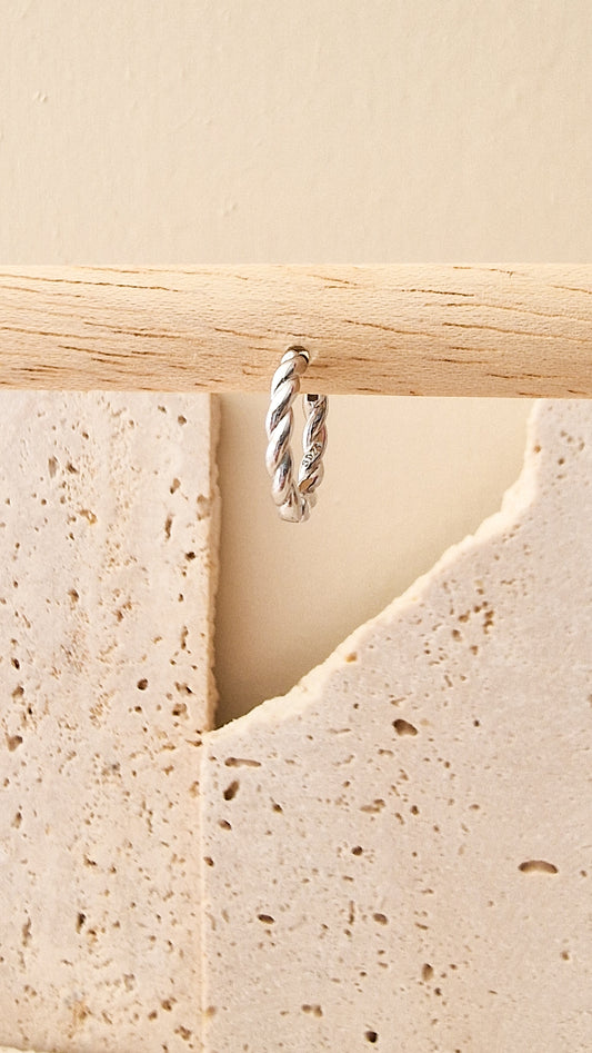 Twist and turn oorbel ZILVER