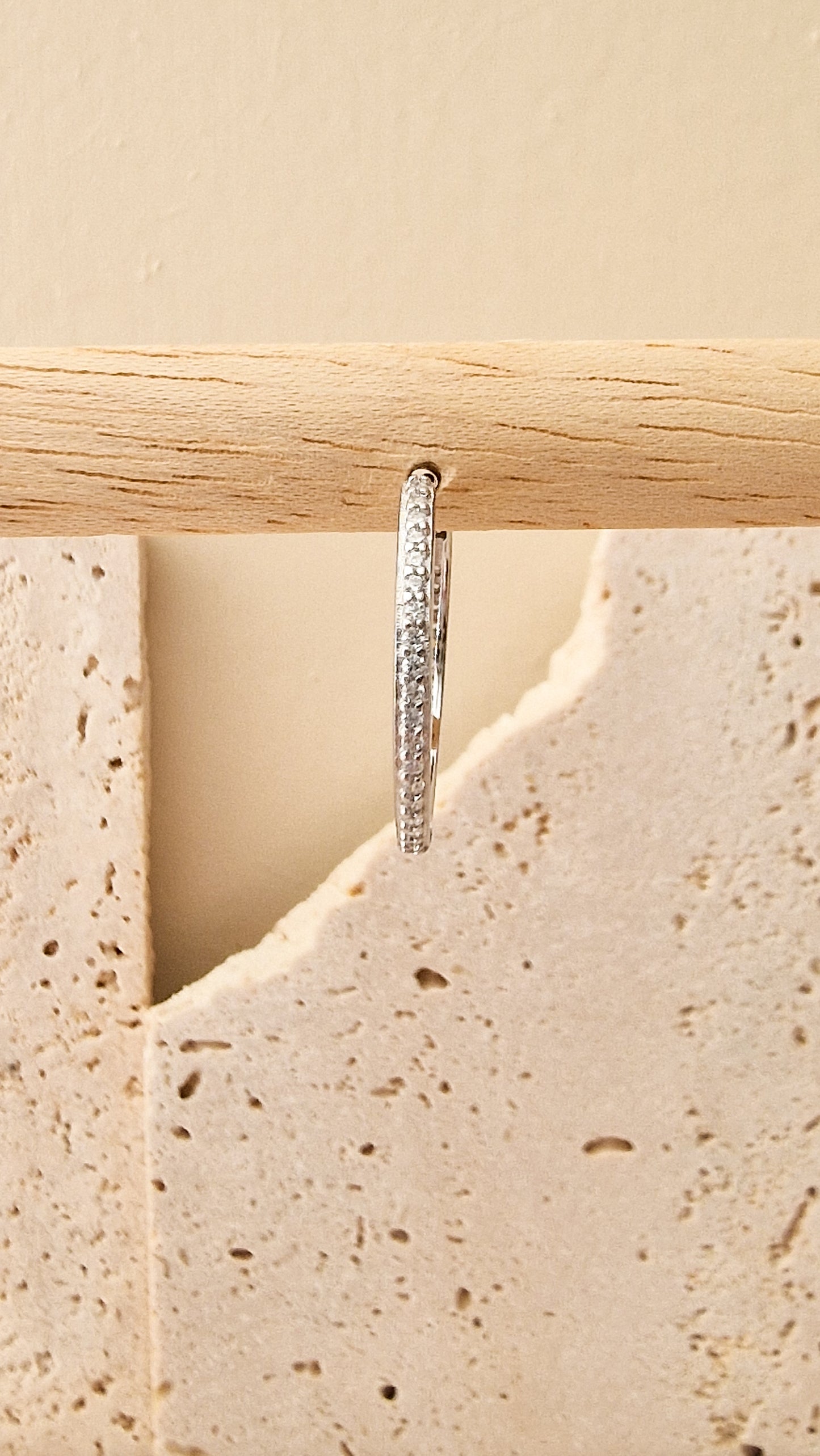 Big shiny hoop 17mm oorbel ZILVER