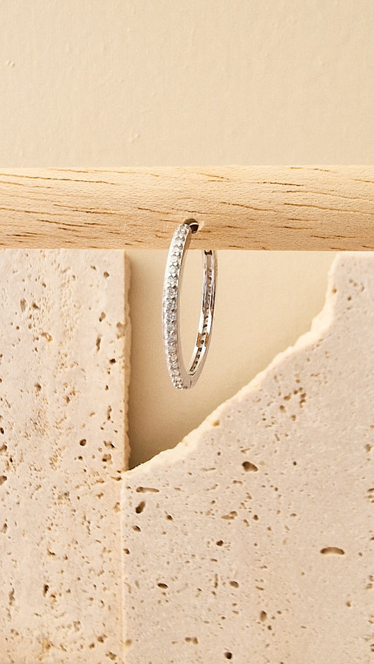 Big shiny hoop 17mm oorbel ZILVER