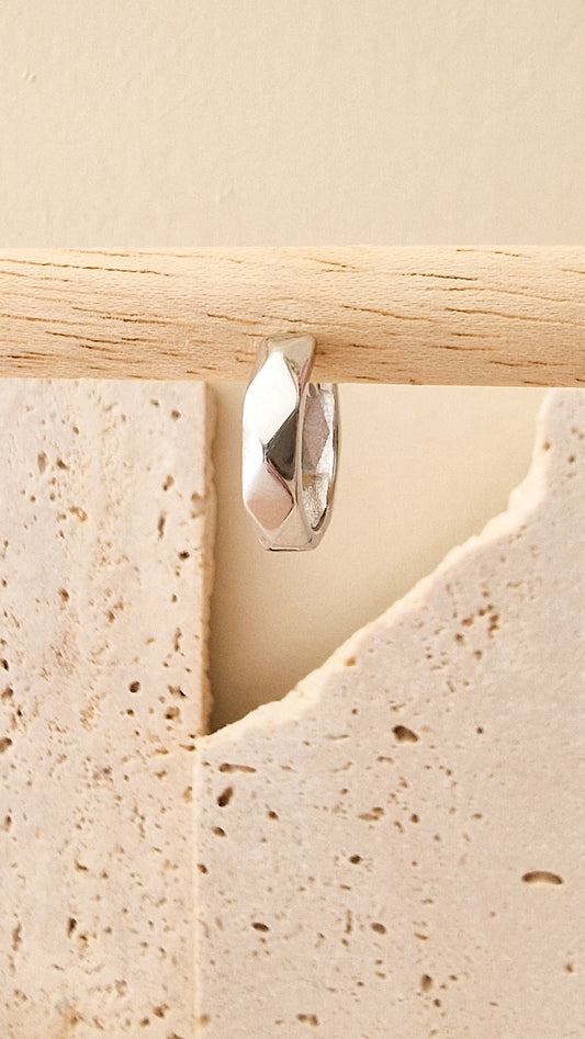 Diamond structure oorbel ZILVER