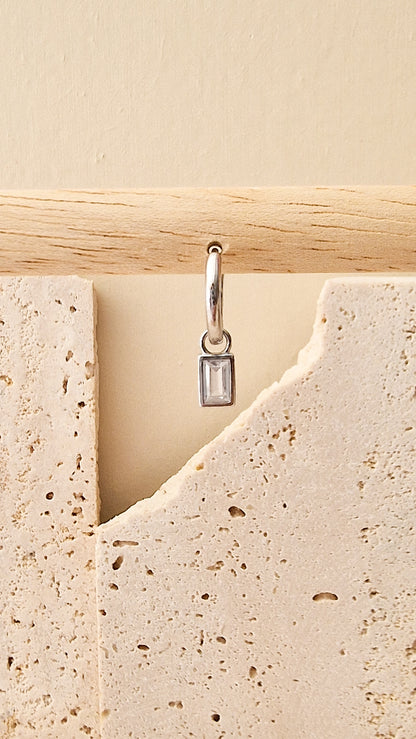 Square square oorbel ZILVER