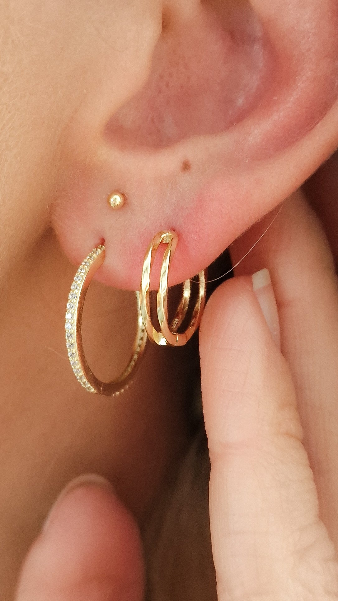 Big shiny hoop 17mm oorbel