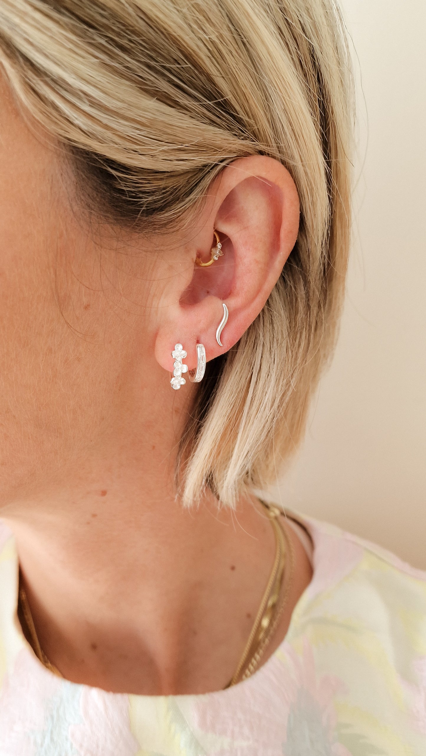 Bloom bloom oorbel ZILVER
