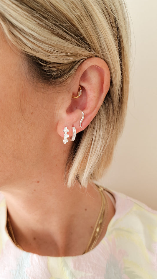 Bloom bloom oorbel ZILVER