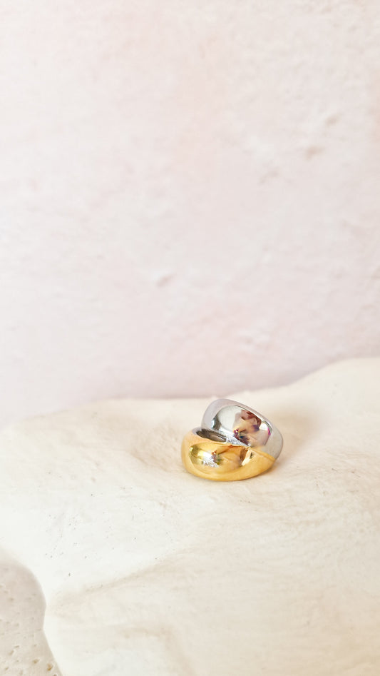 Double mixed ear cuff