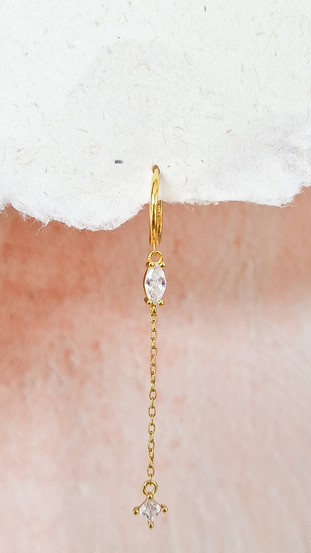 Hanging square oorbel