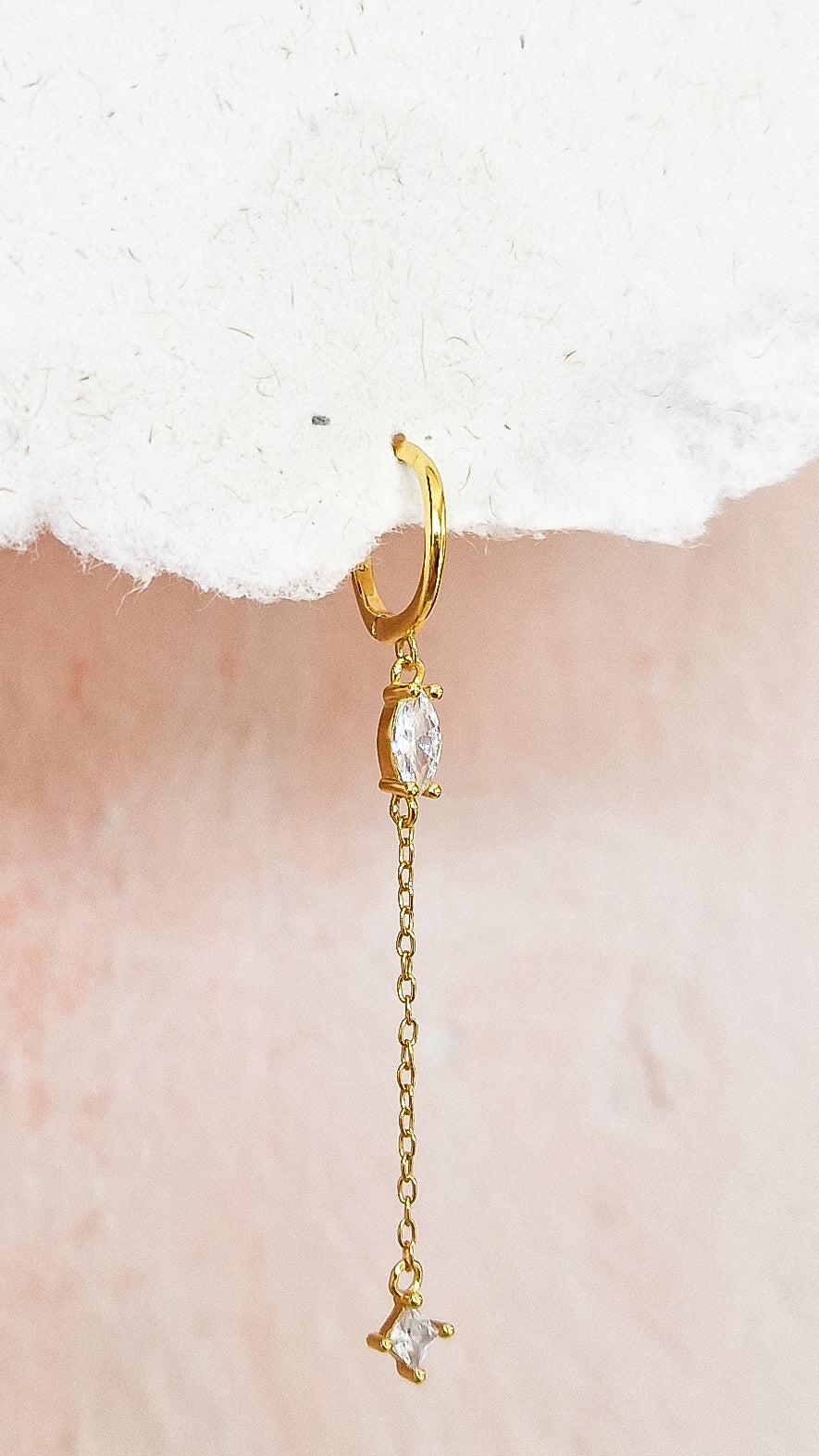 Hanging square oorbel