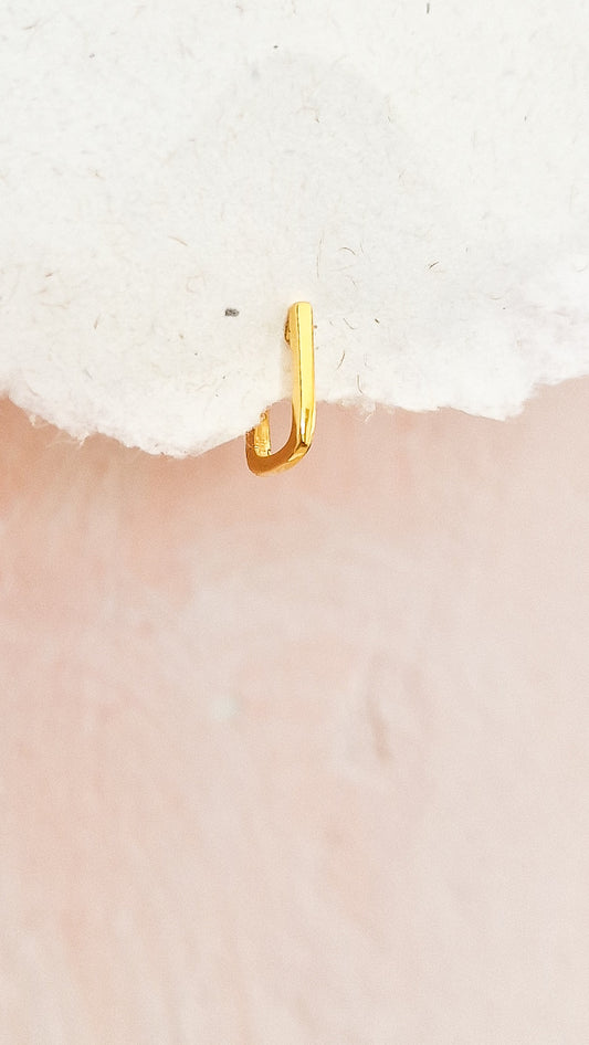 Basic oval blokkerig oorbel