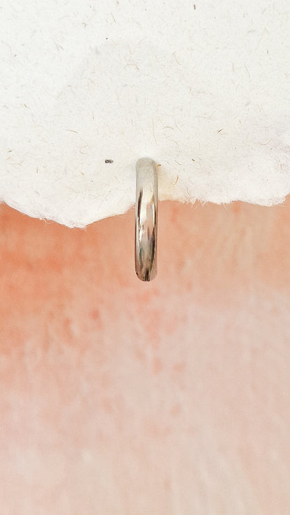Basic rounded 13mm oorbel zilver