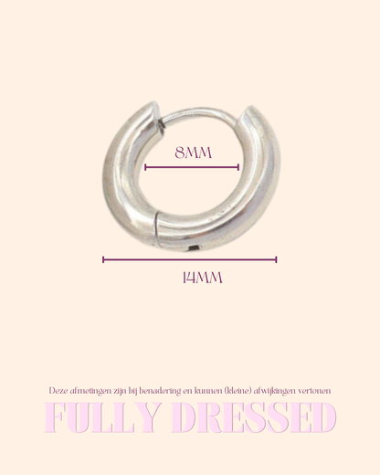 Basic rounded 8mm oorbel zilver