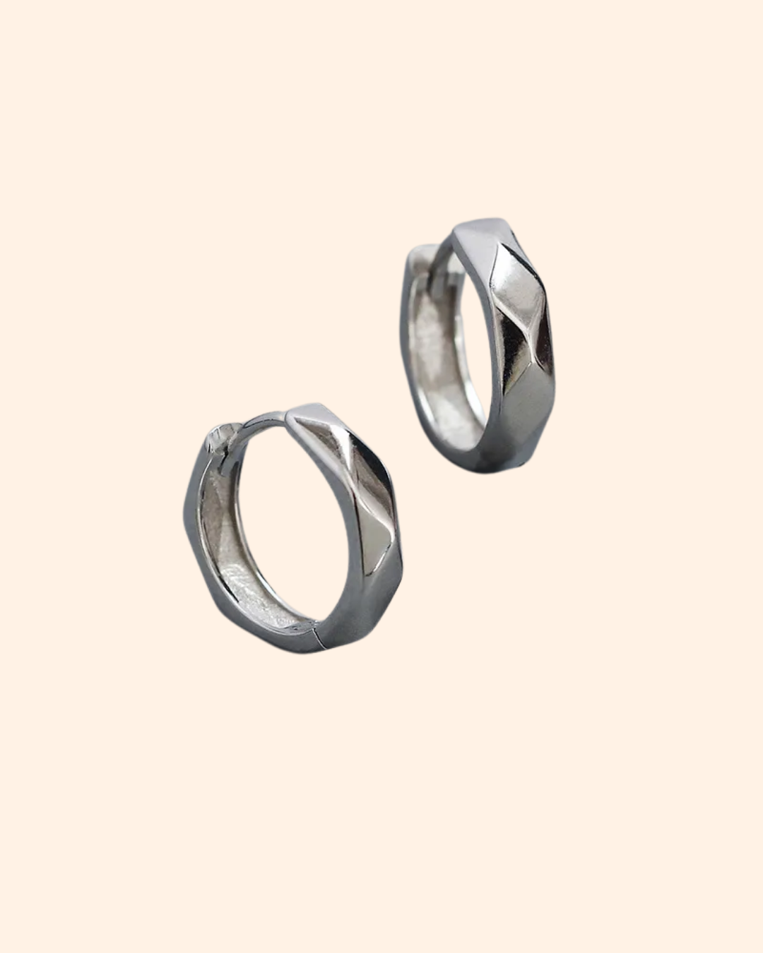 Diamond structure oorbel ZILVER