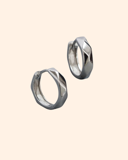 Diamond structure oorbel ZILVER