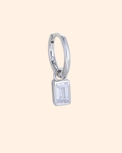 Square square oorbel ZILVER