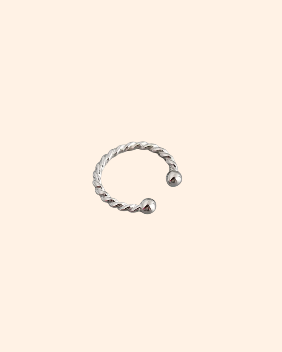 Twisted earcuff Zilver