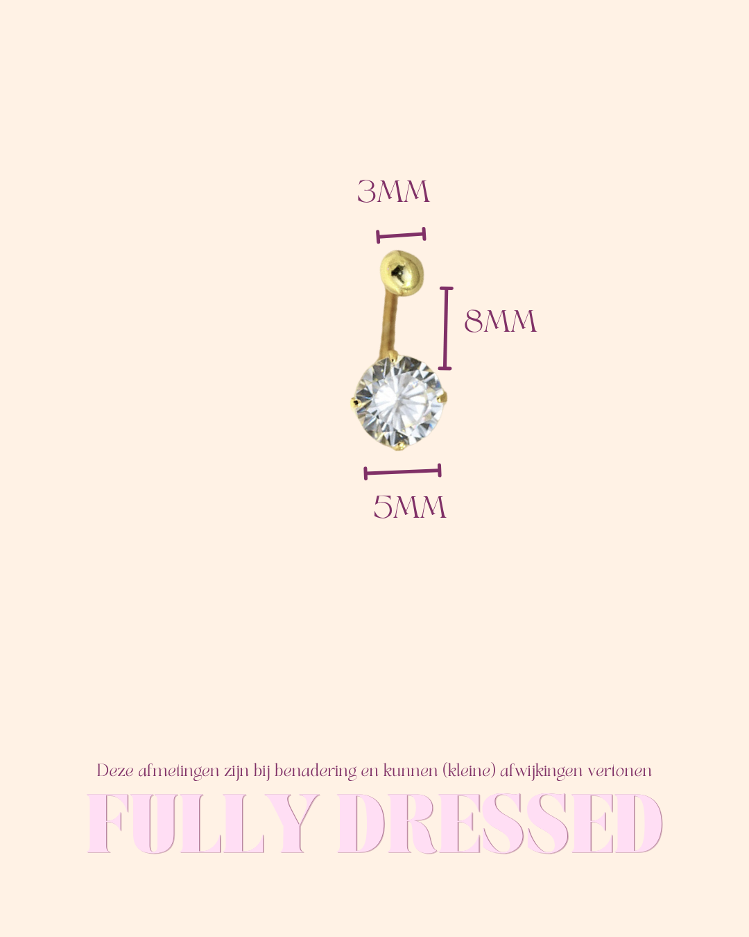 Stones and balls piercing goud