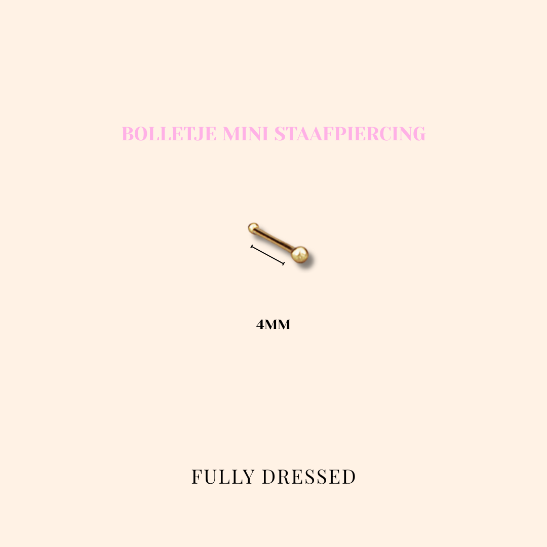 Bolletje mini staafpiercing
