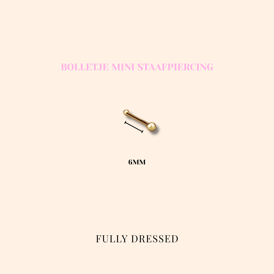 Bolletje mini staafpiercing