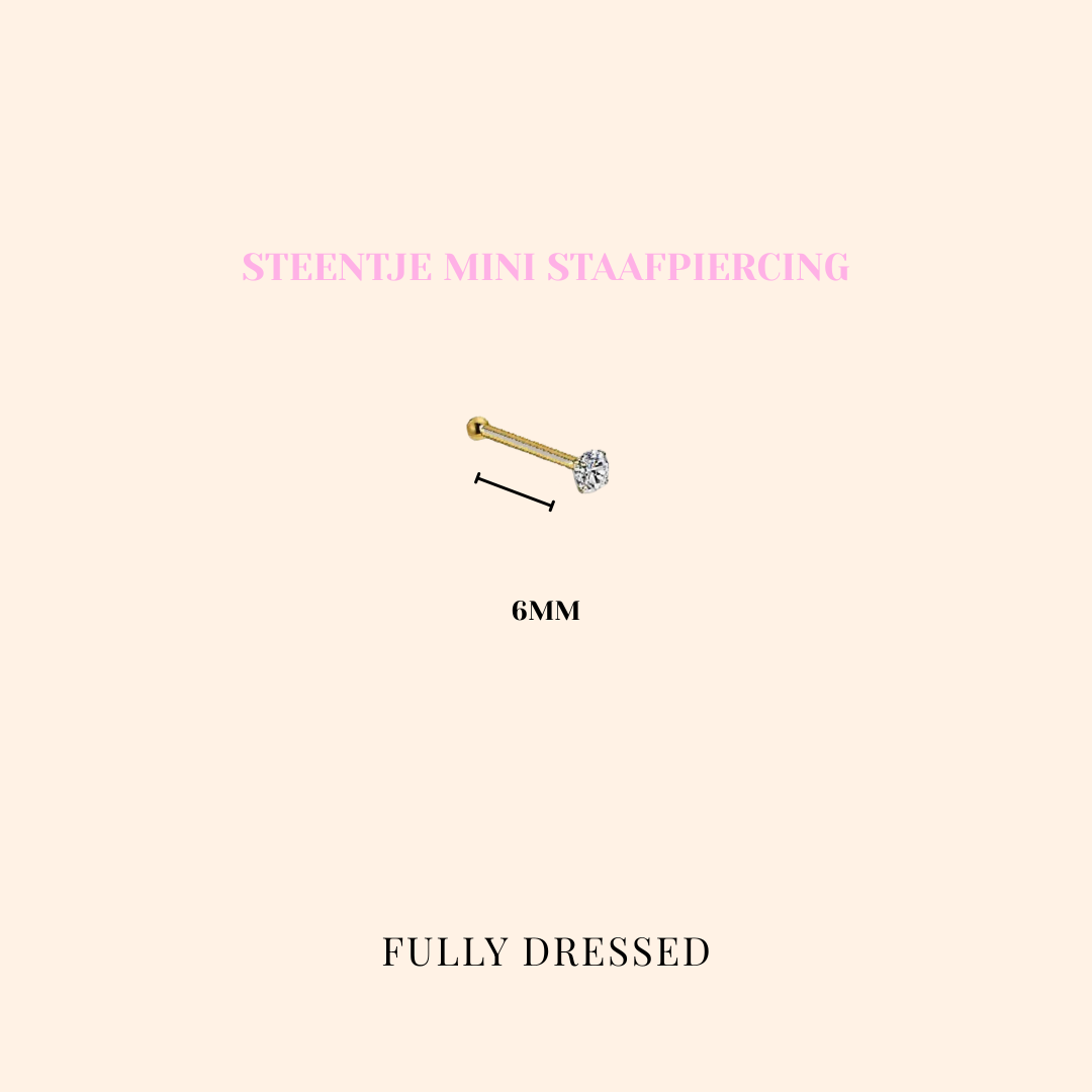 Steentje mini staafpiercing